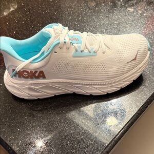 Hoka Women's White and Blue Athletic Shoes